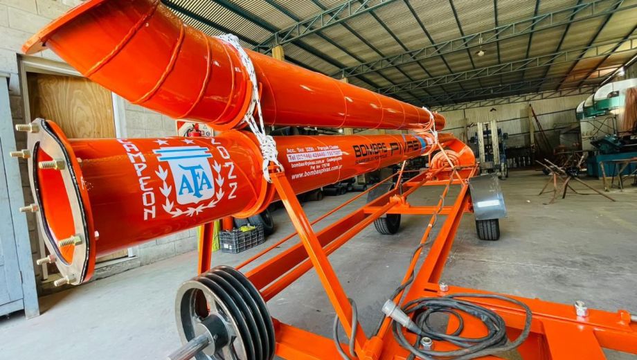 La bomba Pivas que sorteará Río Negro Rural. Foto: gentileza bombas Pivas.