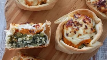 Puro sabor en estas canastitas de acelga, ricota, calabaza y queso