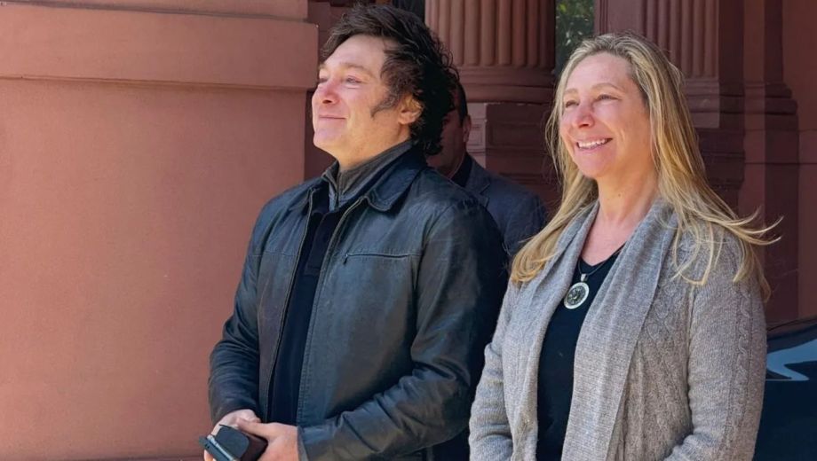 Javier Milei junto a su hermana Karina en Casa Rosada. Foto: archivo. 