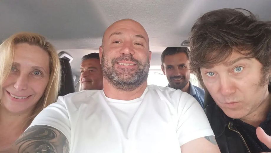 Javier Milei junto a su hermana Karina y Diego Spagnuolo. Foto: archivo. 