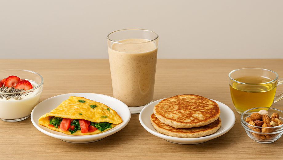 Elegir desayunos sin harinas no implica eliminar los hidratos de carbono, sino apostar a versiones más naturales y nutritivas. Imagen generada con IA.-