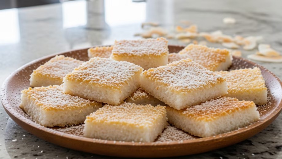 Cuadrados de coco, receta de Maru Botana. 