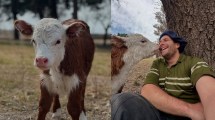 Imagen de Gastón Britos, el veterinario influencer que conquistó las redes junto a una ternerita rescatada