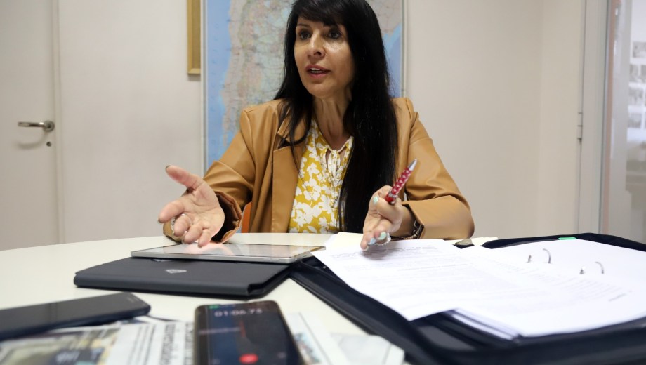 La candidata a senadora por LLA, Lorena Villaverde, concedió una entrevista en la agencia Viedma de  Diario RÍO NEGRO . Foto: Marcelo Ochoa