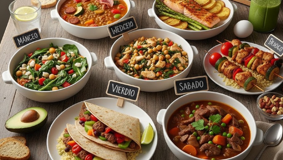 Menú semanal saludable.