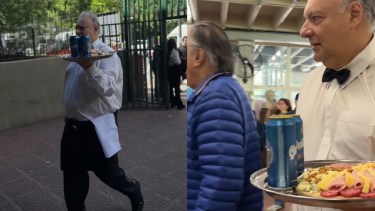 El mozo más atento: se hizo viral por llevar una picadita a las autoridades de mesa durante las elecciones 2025 