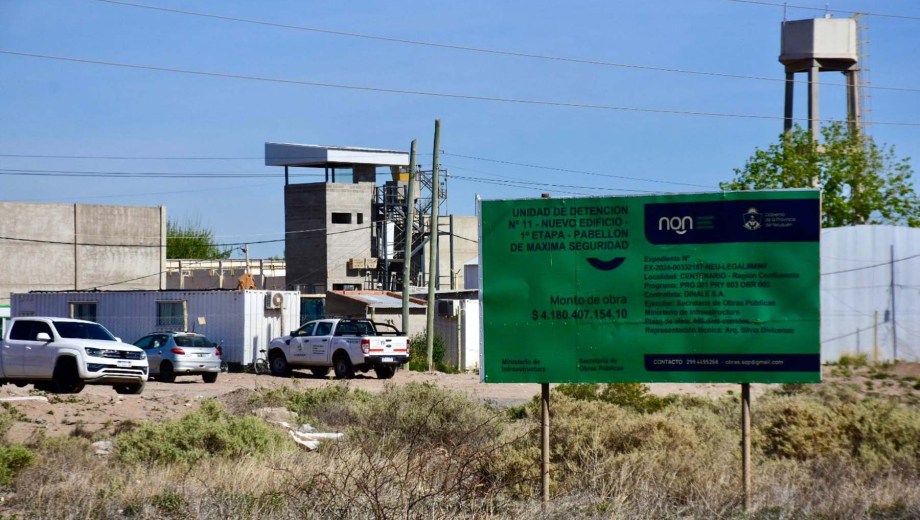 En la Unidad 11 de Neuquén es donde más avanzada está la obra de un nuevo pabellón de máxima seguridad. (Matías Subat)