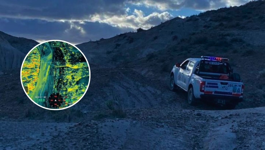 Un dron con inteligencia artificial recorrió de noche la Ruta 1 en Comodoro Rivadavia para hallar a Juana Morales y Pedro Kreder. Foto El Chubut.