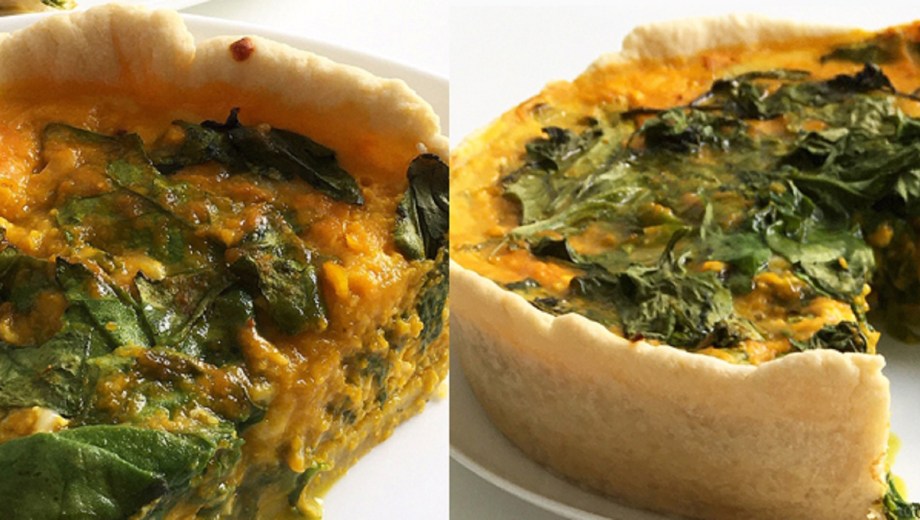 Tarta de espinaca y calabaza.