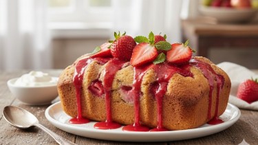 Budín de frutilla sin gluten y sin azúcar: se prepara en licuadora y en pocos minutos