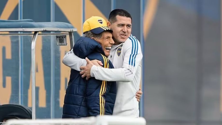 La última foto de Miguel Ángel Russo y Juan Román Riquelme.  