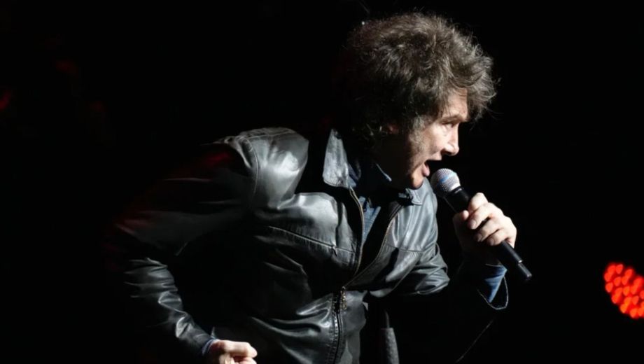 Javier Milei con un extenso show en el Movistar Arena. Foto: Gentileza NA. 