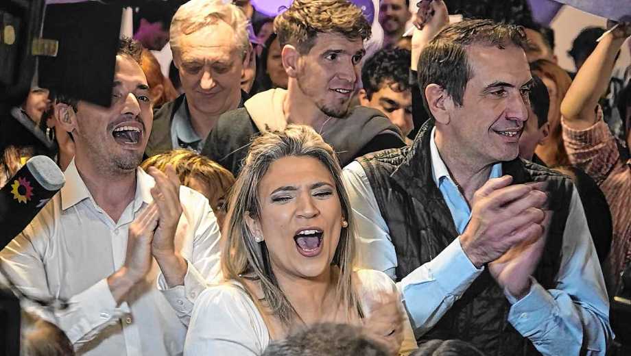 Nadia Márquez, durante los festejos del domingo. Foto: Cecilia Maletti. 