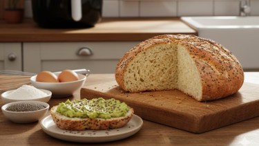 Listo en 5 minutos: la receta para un pan integral sin gluten en la freidora de aire 