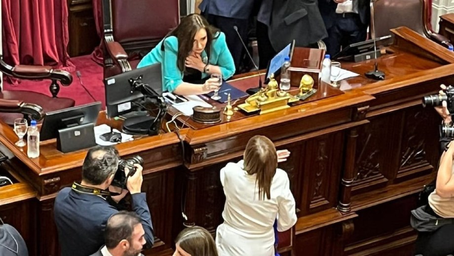 El cruce entre Patricia Bullrich y Victoria Villarruel en el Senado. 