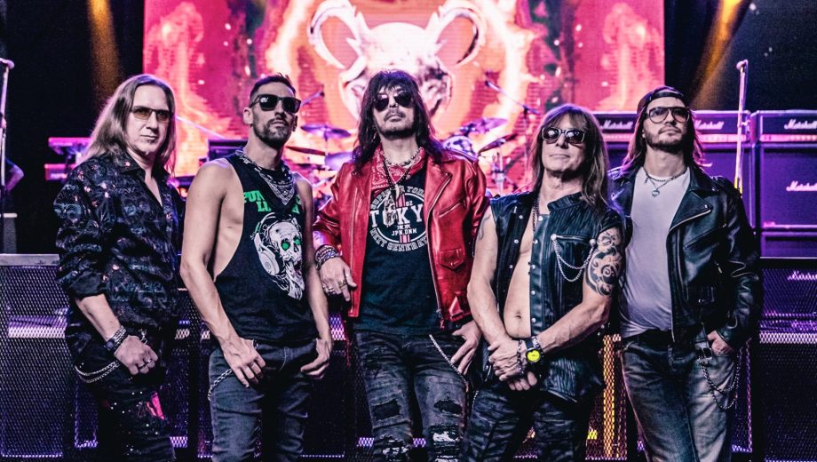 Rata Blanca 2025. El tecladista Danilo Moschen, el baterista Alan Fritzler, Giardino y Barilari, y el bajista John Paul.