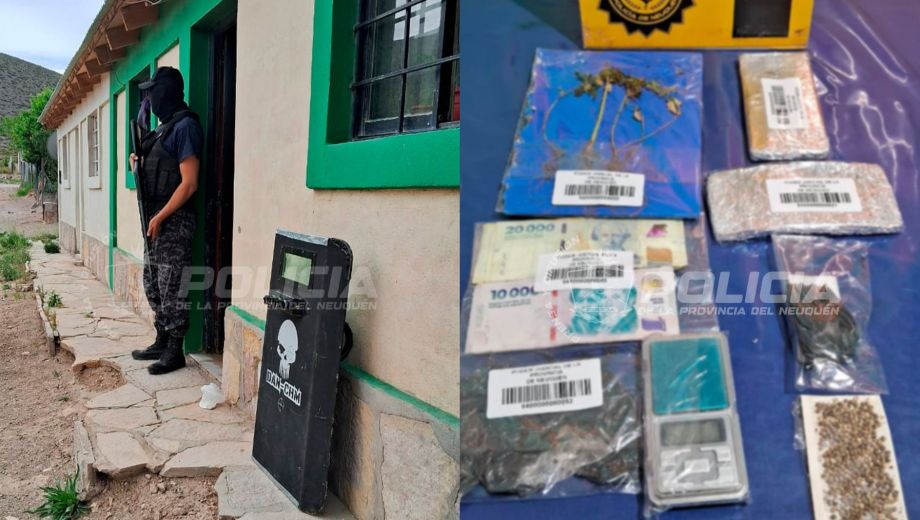 Antinarcóticos realizó el primer allanamiento por microtráfico en Barrancas y secuestró cannabis fraccionado, semillas y elementos de comercialización.
