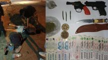 Imagen de Dos demorados con réplicas de armas, cuchillos y marihuana en el anfiteatro de Fernández Oro