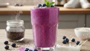 Batido de arándanos y chía: la receta «shot de energía» que se prepara en 5 minutos