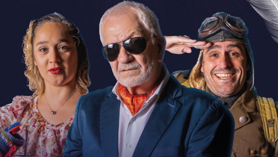 La propuesta teatral transita entre lo terrenal y lo celestial, mezclando tragedia y humor. Gentileza.
