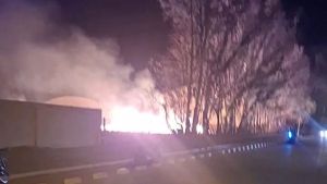 Un Incendio consumió más de 800 bins en las afueras de un galpón de Allen este domingo