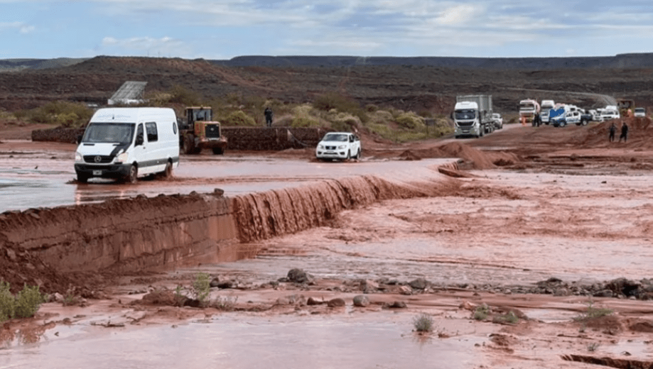 Rutas afectadas por las tormentas. Foto: Gentileza Neuquén Informa. 