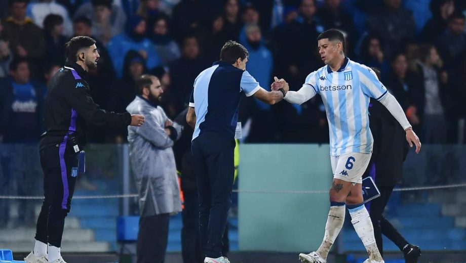 Marcos Rojo se recuperó de su lesión y entrenó a la par en Racing.