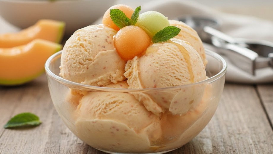 Helado casero de melón.