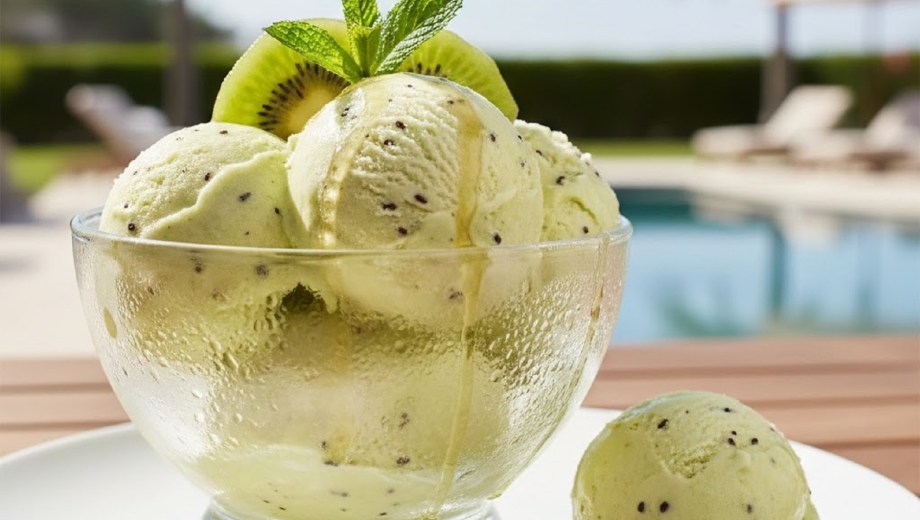 Helado casero de Kiwi.