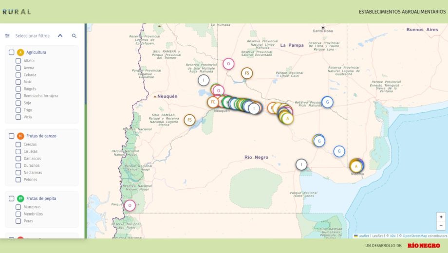 Mapa productivo de la Patagonia