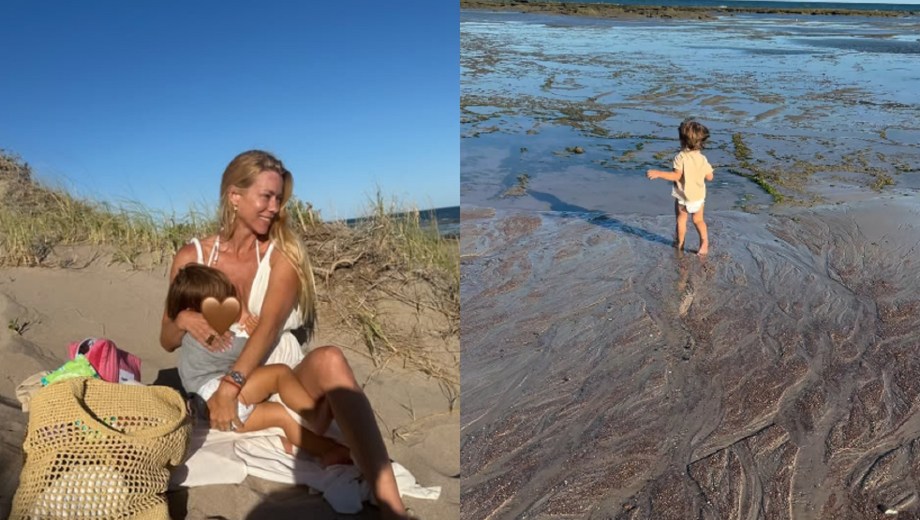 Nicole Neumann junto a Cruz Urcera en Las grutas.