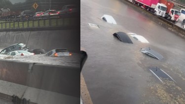 Temporal en Buenos Aires: Autos bajo el agua en la Panamericana, calles inundadas y árboles caídos 