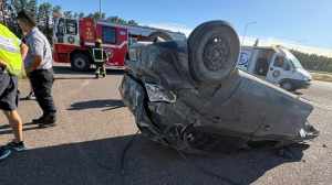 Cuatro heridos en un vuelco sobre la Ruta 22, cerca de Villa Regina