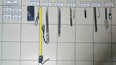 Armas caseras, celulares y «pajarito»: todo lo que secuestraron tras una requisa sorpresa en el penal de Viedma