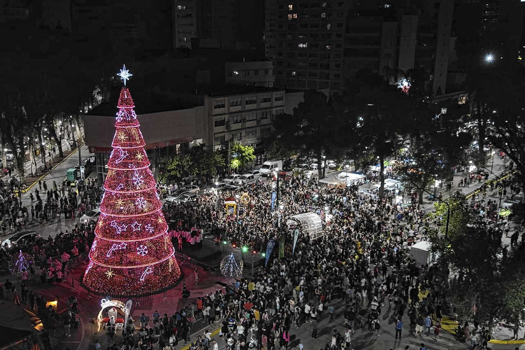 ¡En fotos! Así fue la inauguración del arbolito de Navidad en Neuquén 