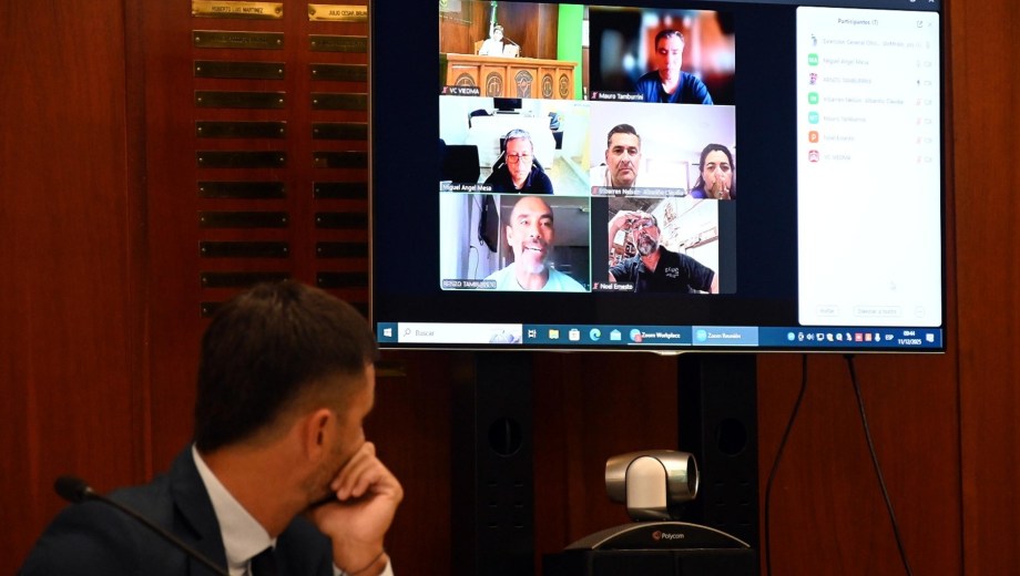 Los imputados participaron en la audiencia en forma virtual. Foto: Marcelo Ochoa.