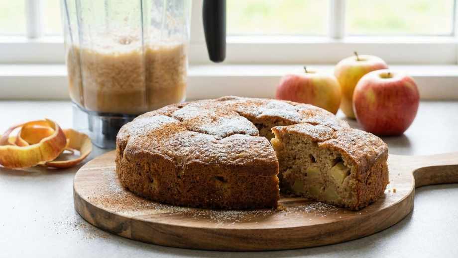 Torta de manzana en licuadora súper esponjosa.-
