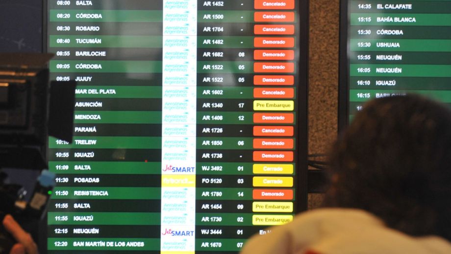 Vuelos con posibles demoras: qué servicios a Neuquén y Río Negro están afectados por el segundo día de paro aéreo. Foto: Clarín.