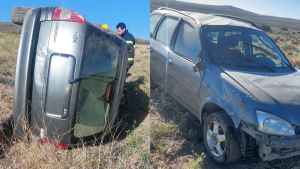 Vuelco en la Ruta 237: un hombre de 80 años fue trasladado al hospital de Piedra del Águila