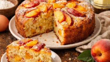 Cómo hacer una torta de durazno que queda húmeda por dentro y dorada por fuera