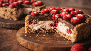 Sin azúcar, sin harinas y sin huevo: la torta saludable de chocolate y frambuesas que se hace sin horno