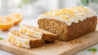 Budín Carrot Cake con frosting de naranja: esponjoso, húmedo y perfecto para la merienda