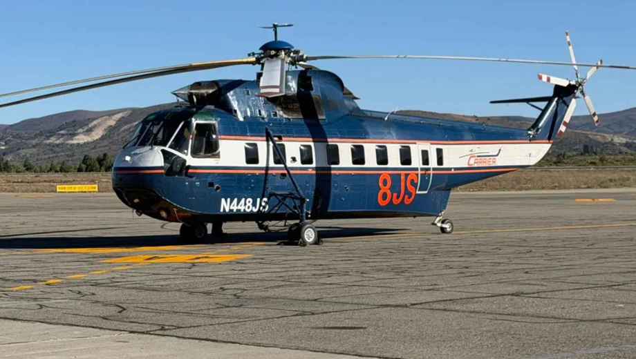 El helicóptero de Río Negro en Chubut. 