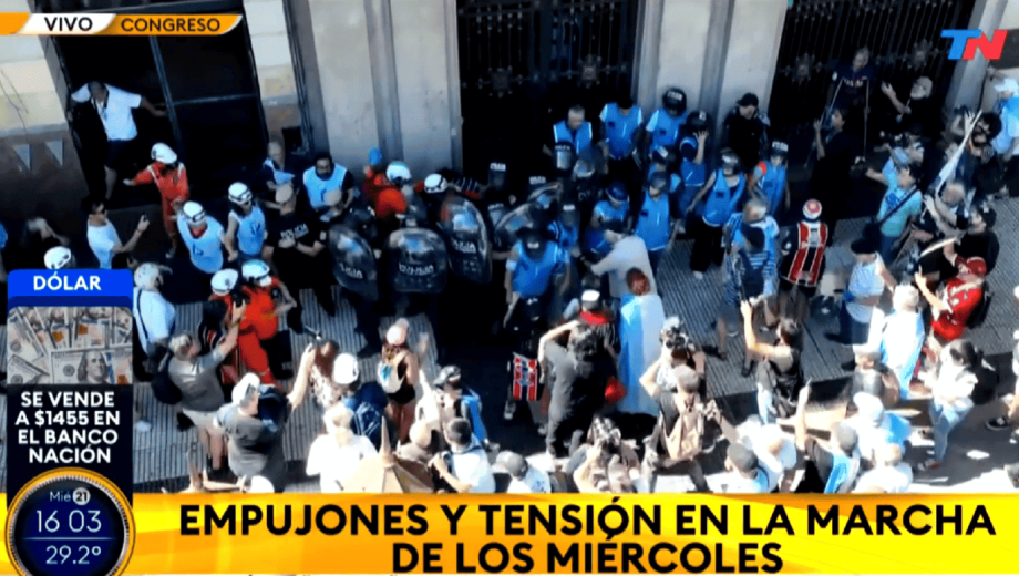 Incidentes en la marcha de jubilados. 