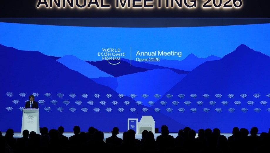 Javier Milei en Davos. 