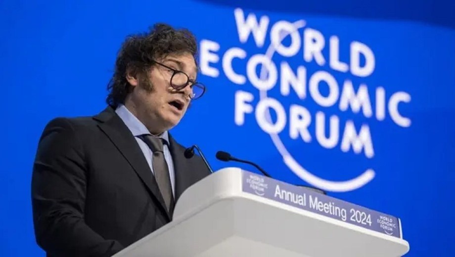 Javier Milei en Davos. 
