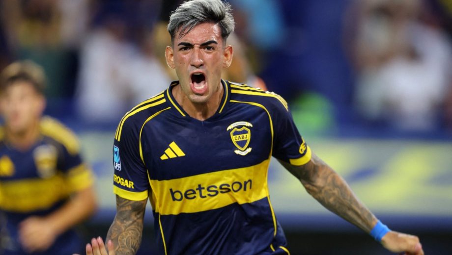 Di Lollo metió el gol de Boca contra Riestra. (Foto: AFP)