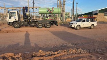 Un camión provocó un corte de luz en Centenario: tras varias horas de trabajo, EPEN restableció el servicio