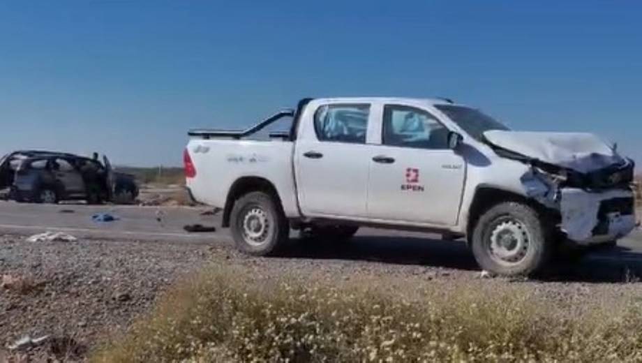 Choque este jueves sobre la Ruta 51. Foto: Gentileza captura video Centenario Digital. 