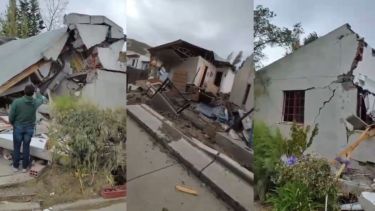 «Fuerte explosión»: el cerro desmoronado de Chubut volvió a desplazarse y destruyó cuatro casas